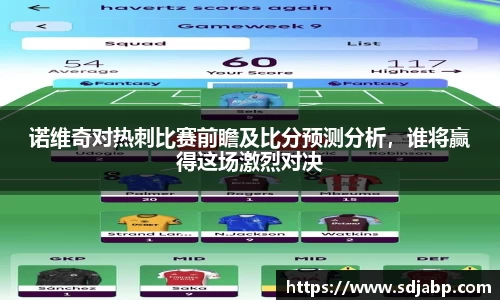 诺维奇对热刺比赛前瞻及比分预测分析，谁将赢得这场激烈对决